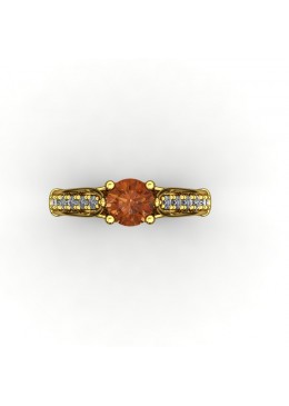 burnt Orange diamond set in 18ct yellow gold at Bernards jewellers top