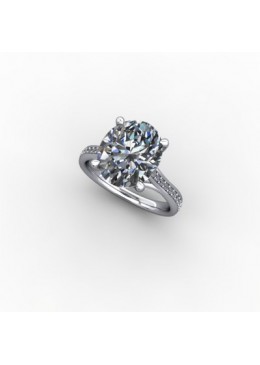 GR0022  diamond 3ct engagement ring in 18ct white gold 3d view Designed by Bernards Jewellers