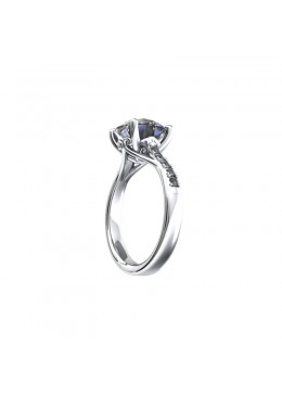 GR0022  diamond 3ct engagement ring in 18ct white gold bottom view Designed by Bernards Jewellers