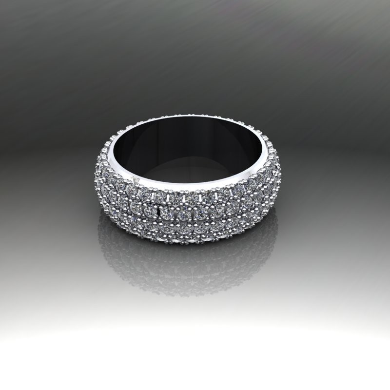 18ct white gold Diamond full eternity ring designed and manufactered at Bernads jewellers flat