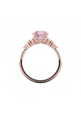 9CT MORGANITE AND DIAMOND RING Designed BY BERNARDS JEWELLERS front view