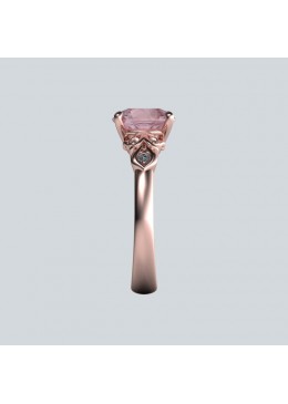 9CT MORGANITE AND DIAMOND RING Designed BY BERNARDS JEWELLERS side view